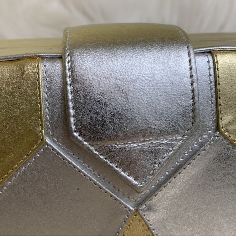 Vintage Barbara Bolan Metallic Ombre Geometric Shoulder Bag - Picture 7 of 16